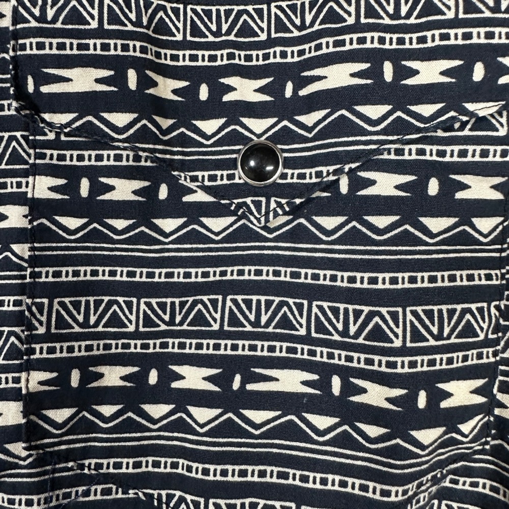 ROPER Pearl Snap Aztec Tribal Print Men's Medium Long Sleeve Button Down Shirt - Picture 8 of 13